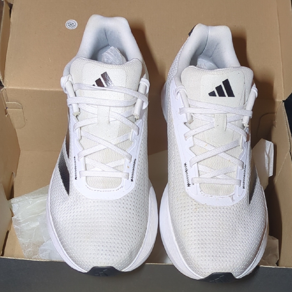 Authentic Adidas Duramo SL Size 11 White and Black Running Shoes NOW ONLY $45